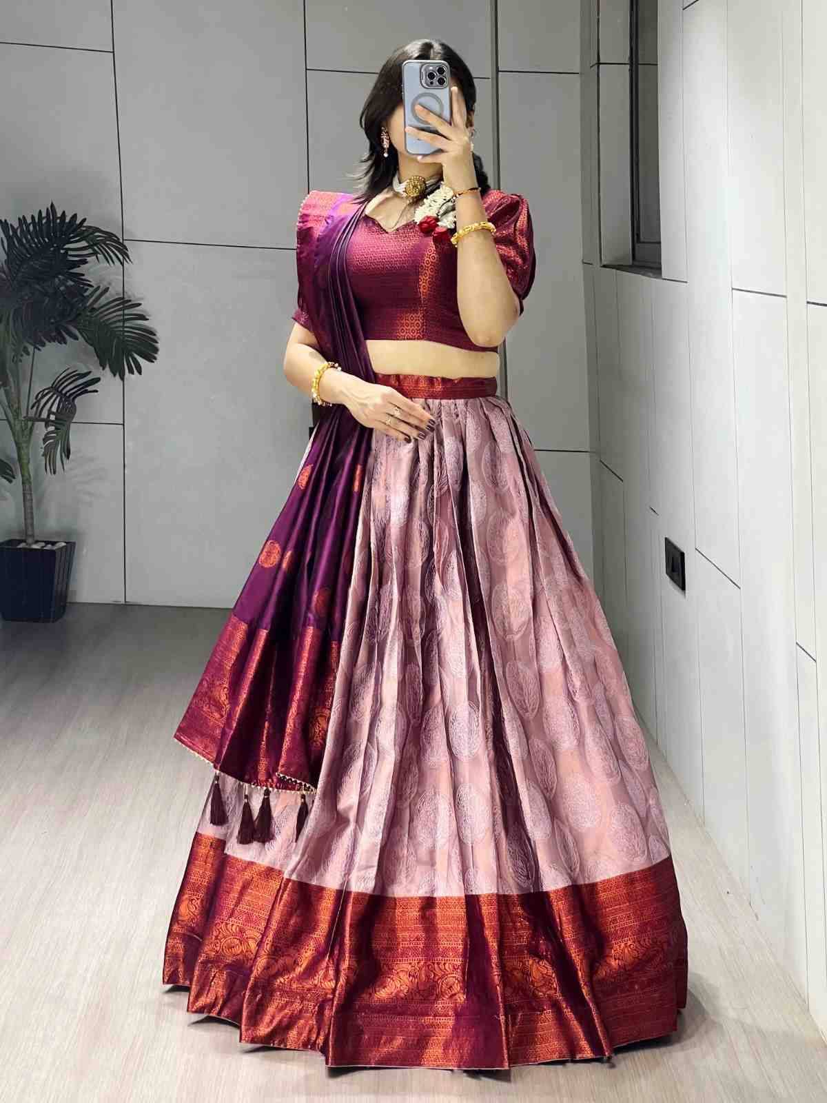 GRTN 8135 Silk Wine Lehenga choli wholesale suppliers